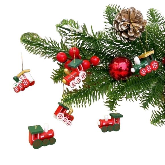 Wood Toy Train Ornaments - Picture 2 of 4